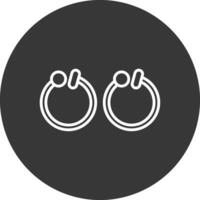Hoop Earrings Line Inverted Icon Design vector
