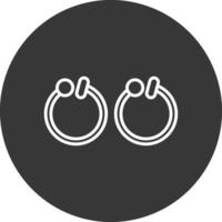 aro pendientes línea invertido icono diseño vector