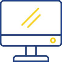 Pc Monitor Line Two Colour Icon Design vector