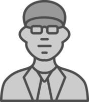 Man Line Filled Greyscale Icon Design vector