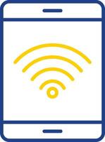 Wifi señal línea dos color icono diseño vector
