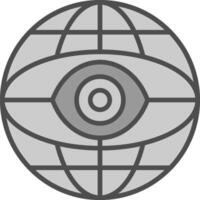 Internet Line Filled Greyscale Icon Design vector