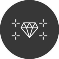 diamante línea invertido icono diseño vector