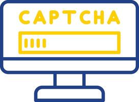 captcha línea dos color icono diseño vector