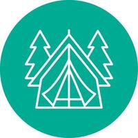 Tent Multi Color Circle Icon vector
