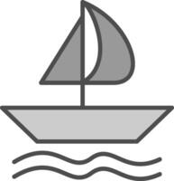 Sailing Line Filled Greyscale Icon Design vector