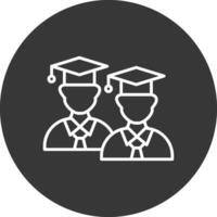 Students Line Inverted Icon Design vector