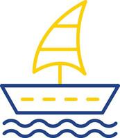 Sailing Boat Line Two Colour Icon Design vector