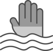 Sinking Line Filled Greyscale Icon Design vector