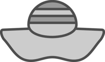 Sun Hat Line Filled Greyscale Icon Design vector