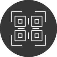 Qr Code Line Inverted Icon Design vector