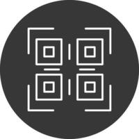 qr código línea invertido icono diseño vector