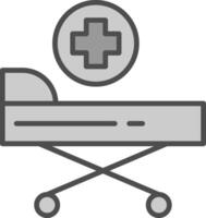 Stretcher Line Filled Greyscale Icon Design vector