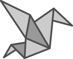 origami línea lleno escala de grises icono diseño vector