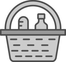 Picnic Basket Line Filled Greyscale Icon Design vector