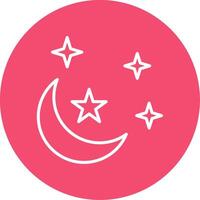 Moon Multi Color Circle Icon vector