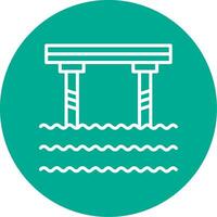 Bridge Multi Color Circle Icon vector