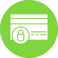 Locked Card Multi Color Circle Icon vector