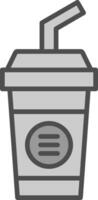 Cold Drink Line Filled Greyscale Icon Design vector