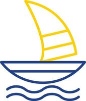 Windsurf Line Two Colour Icon Design vector