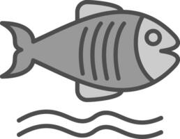 Flounder Line Filled Greyscale Icon Design vector