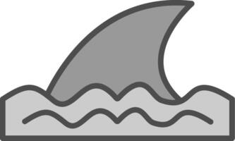 Fin Line Filled Greyscale Icon Design vector