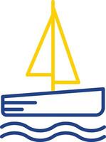 Catamaran Line Two Colour Icon Design vector