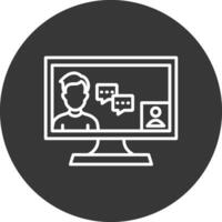 Webinar Line Inverted Icon Design vector