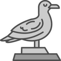 Gaviota línea lleno escala de grises icono diseño vector