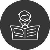 Reading Line Inverted Icon Design vector