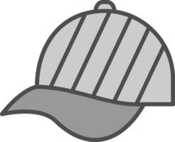 sombrero línea lleno escala de grises icono diseño vector