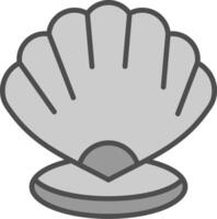 Shell Line Filled Greyscale Icon Design vector