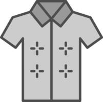 hawaiano camisa línea lleno escala de grises icono diseño vector
