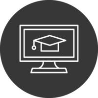 E Learning Line Inverted Icon Design vector