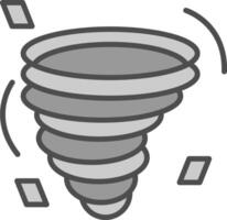Tornado Line Filled Greyscale Icon Design vector