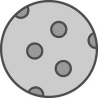 Moon Line Filled Greyscale Icon Design vector