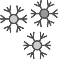 copos de nieve línea lleno escala de grises icono diseño vector