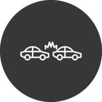 Car Crash Line Inverted Icon Design vector