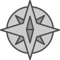 Compass Line Filled Greyscale Icon Design vector