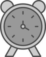 alarma reloj línea lleno escala de grises icono diseño vector