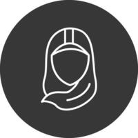 hijab línea invertido icono diseño vector