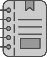 Note Line Filled Greyscale Icon Design vector