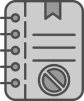 Notes Line Filled Greyscale Icon Design vector