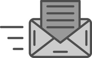 Envelope Line Filled Greyscale Icon Design vector