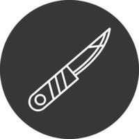cuchillo línea invertido icono diseño vector