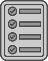 lista línea lleno escala de grises icono diseño vector