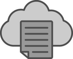 Cloud Line Filled Greyscale Icon Design vector