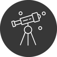 Telescope Line Inverted Icon Design vector