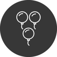 Balloons Line Inverted Icon Design vector