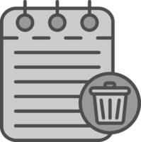 Trash Can Line Filled Greyscale Icon Design vector